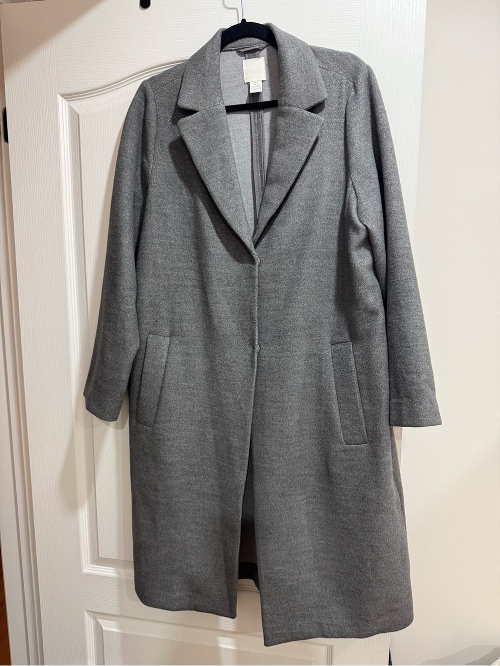H&M Grey Long Tailored Trench Coat